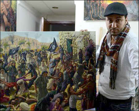 Kurdish Yazidi artist Ammar Salim Khidhir Ammar Salim Khidhir plans to complete a series of 20 paintings to help the world understand the crisis gripping Iraq. Photo: Mohammed A Salih/Al Jazeera