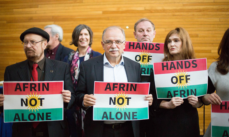 Honderd Europarlementsleden roepen op om Turkse aanval op Afrin te stoppen!